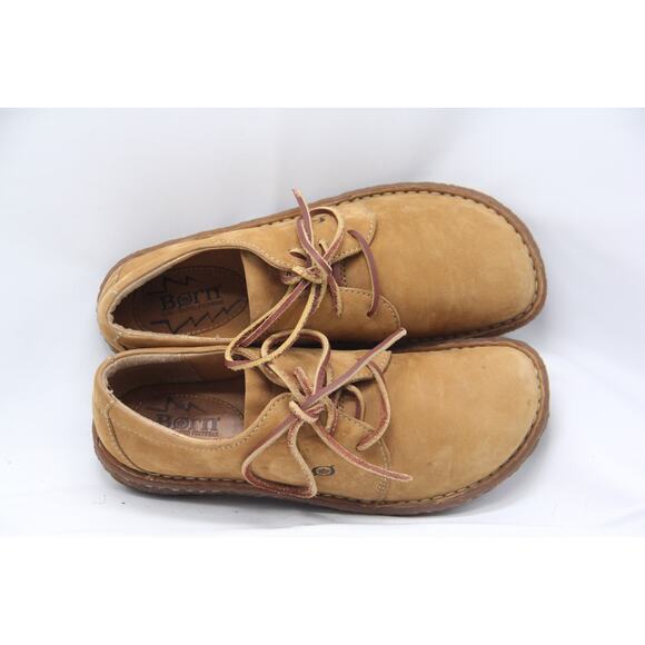 Born Shoes Womens Size 7.5 Wide Toe Oxford Brown NuBuck Leather Lace Up Comfort - Picture 5 of 7